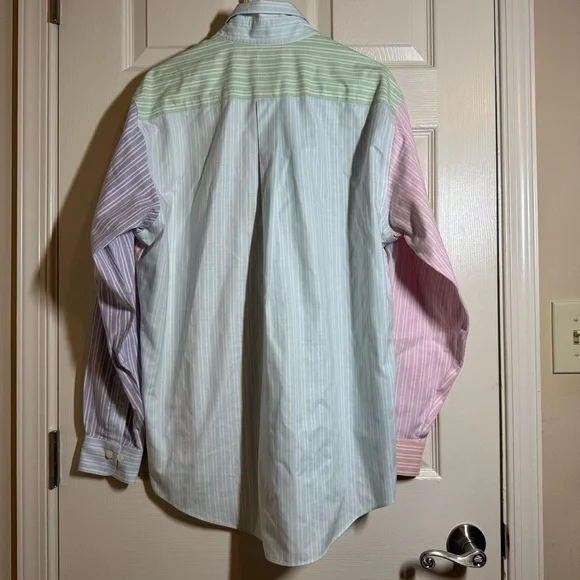 Brooks Brothers Pastel Striped Button Down Shirt Size M - Picture 5 of 10